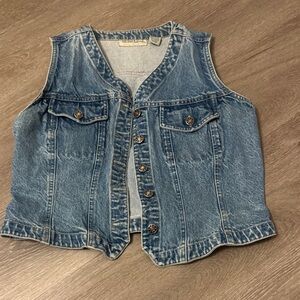 Vintage-Inspired Blue Denim Vest by Jones New York
